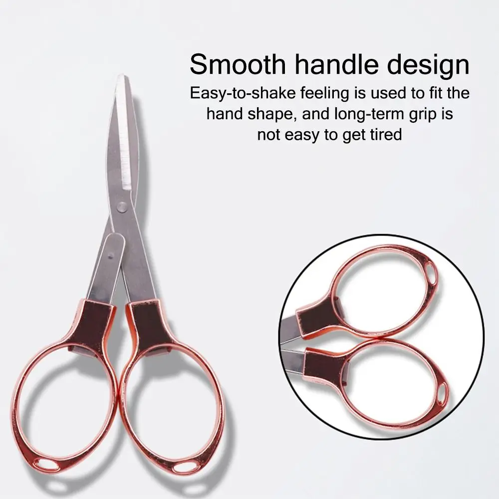 Portable Folding Scissors Folding Stainless Steel Fishing Line Cutter Hand Tool Multifunctional Sewing Scissors Gift