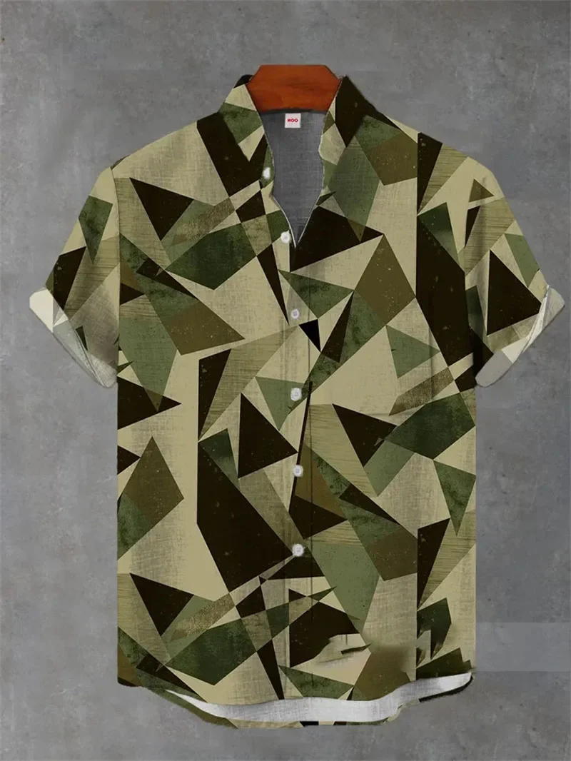 New Summer Hawaiian Short sleeved Shirt Men's 3D Pattern Printed Weiyi Beach Fashion Top Casual Short sleeved Shirt