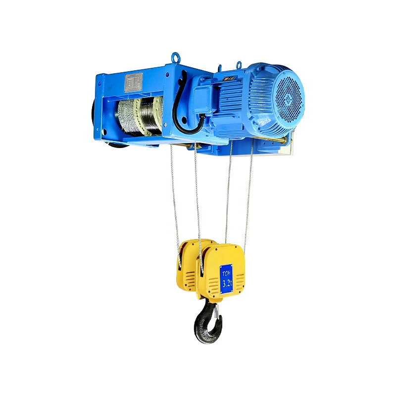 Customized 3.2T Electric Lifting Hoist Wire Rope Hook Radio Remote Control Double Rail European Hoist New 1 Year Warranty