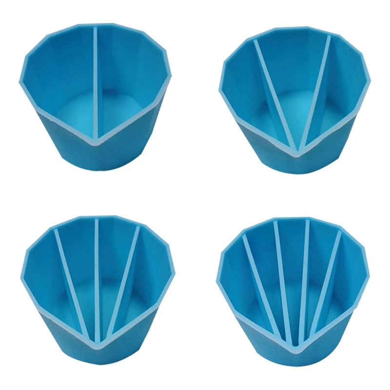 4Pcs Silicone Split Cups Distributing Cup Color Mixing Cup For Dispensing Handmade Crafts,Blue