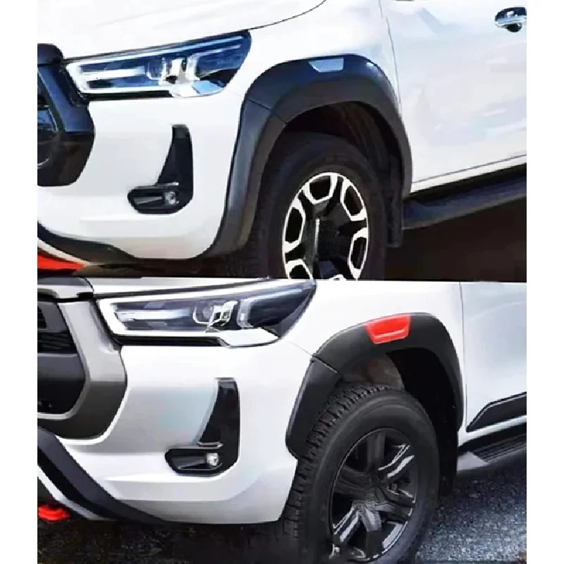 

Car 4X4 Parts Genuine Accesorios Long Wheel Eyebrows Hilux 2021+ Black Flares Whee