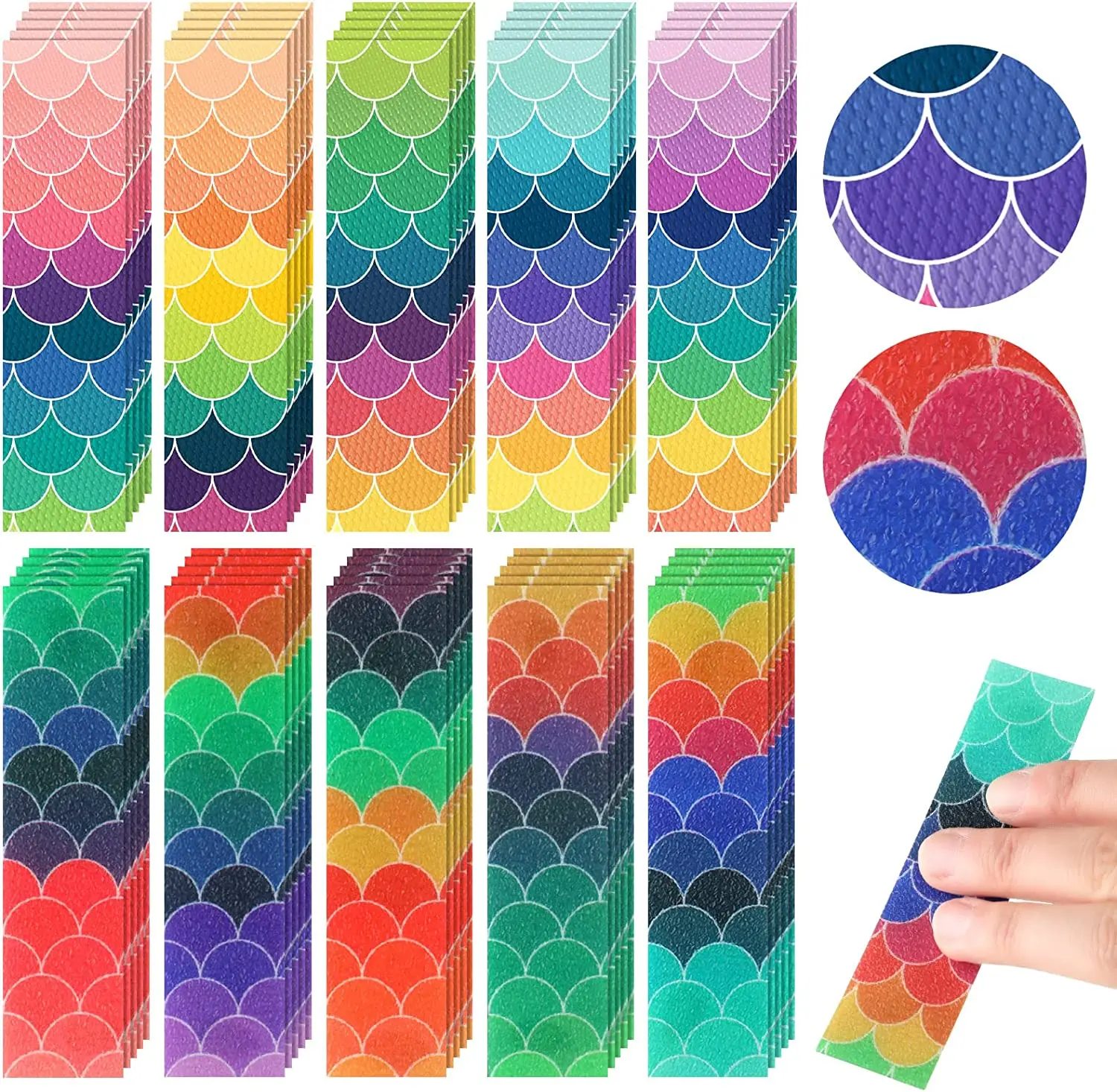 50 Pieces Inspirational Bookmarks Motivational Sensory Stickers Bookmarks Sensory Finger Strips for Students Teachers