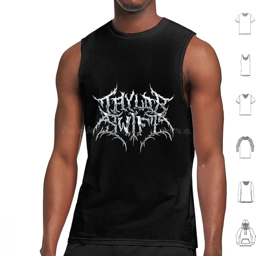 Black Metal Parody Logo For Real Swifties White Tank Tops Print Cotton Swifties Metal Blackmetal Heavy Metal Metalcore