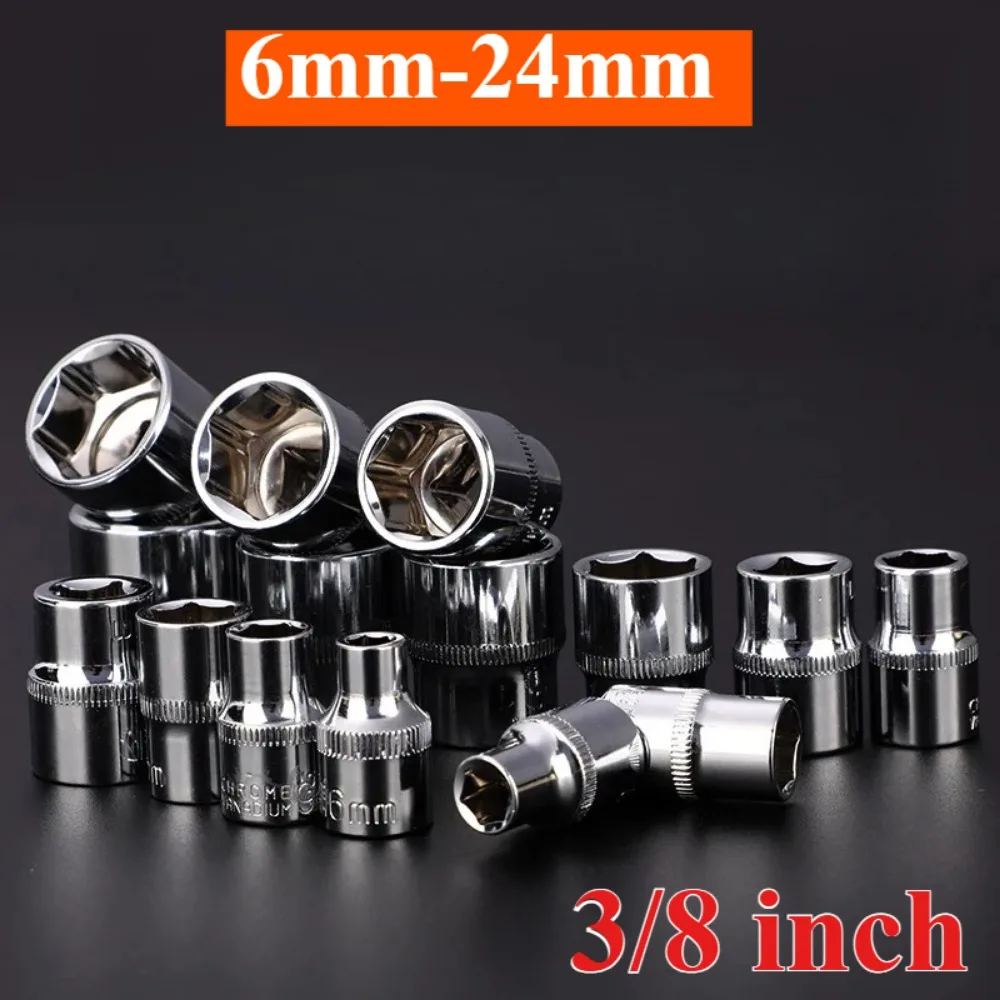 3/8 Short Socket 6-24mm External Hex Socket Home/Work Maintenance Hand Tool  Car Repair Tools