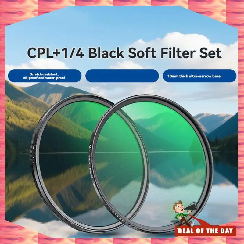 24-Hour Delivery Dreamy Soft Cinematic Effect 77Mm CPL+ Black Diffusion 1/4 Filter Circular Polarizing Glare Reduction For Canon