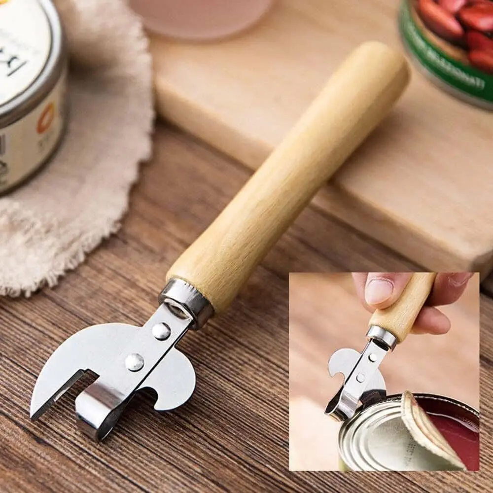 New Stainless Steel Stab Can Opener Old Fashion Traditional Tin Opener Safe Corkscrew for Can