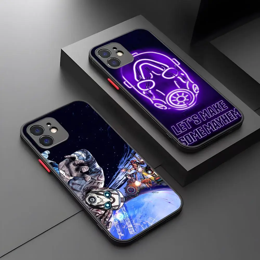 Capa de Celular COOL B-borderlands C-claptrap para iPhone 17 16 15 14 13 12 Pro Max Xr Air Plus Mini, com Toque de Pele, Capa Rígida Preta