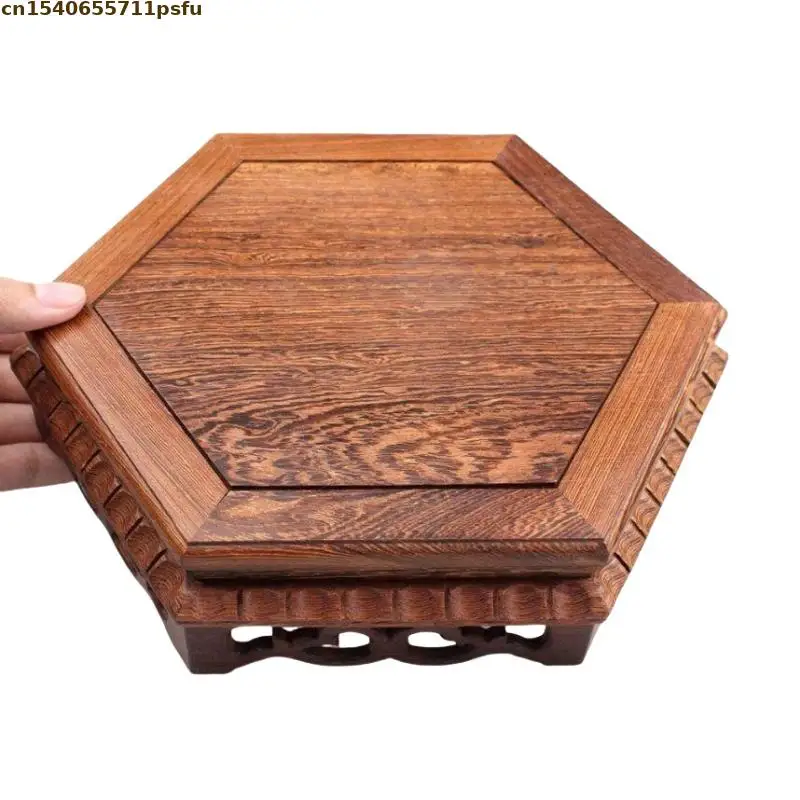 Miniature Wooden Coffee Tea Sets Pedestal Standing Flower Base Figurines Vase Flower Pot Sorting Table Bonsai Plant Shelf