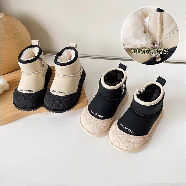 Baby Girls Boys Snow Boots new 2024 Winter Children Shoes Kids Plush Boot Windproof Waterproof Outdoor Infant Cotton-padded Shoe