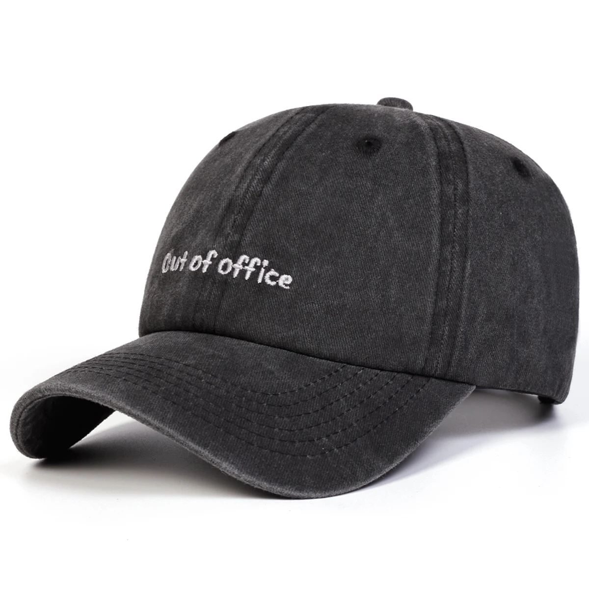 Unisex OUT OF OFFICE Letter Embroidery Wash Baseball Caps Spring Autumn Outdoor Adjustable Casual Hats Sunscreen Hat Sports Cap