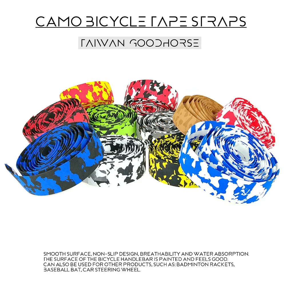 New Road Bike Handlebar Tape Damping Anti-Slip Wraps with Bar End Plugs Fishing Rod Cycling Handle Bar Belt Tape