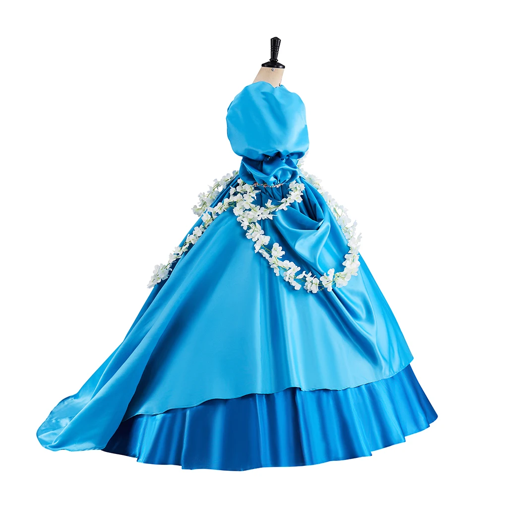 Ella Cosplay Princess Costume Woman's Blue Dress Rococo Halloween Stage Princess Cos Dress