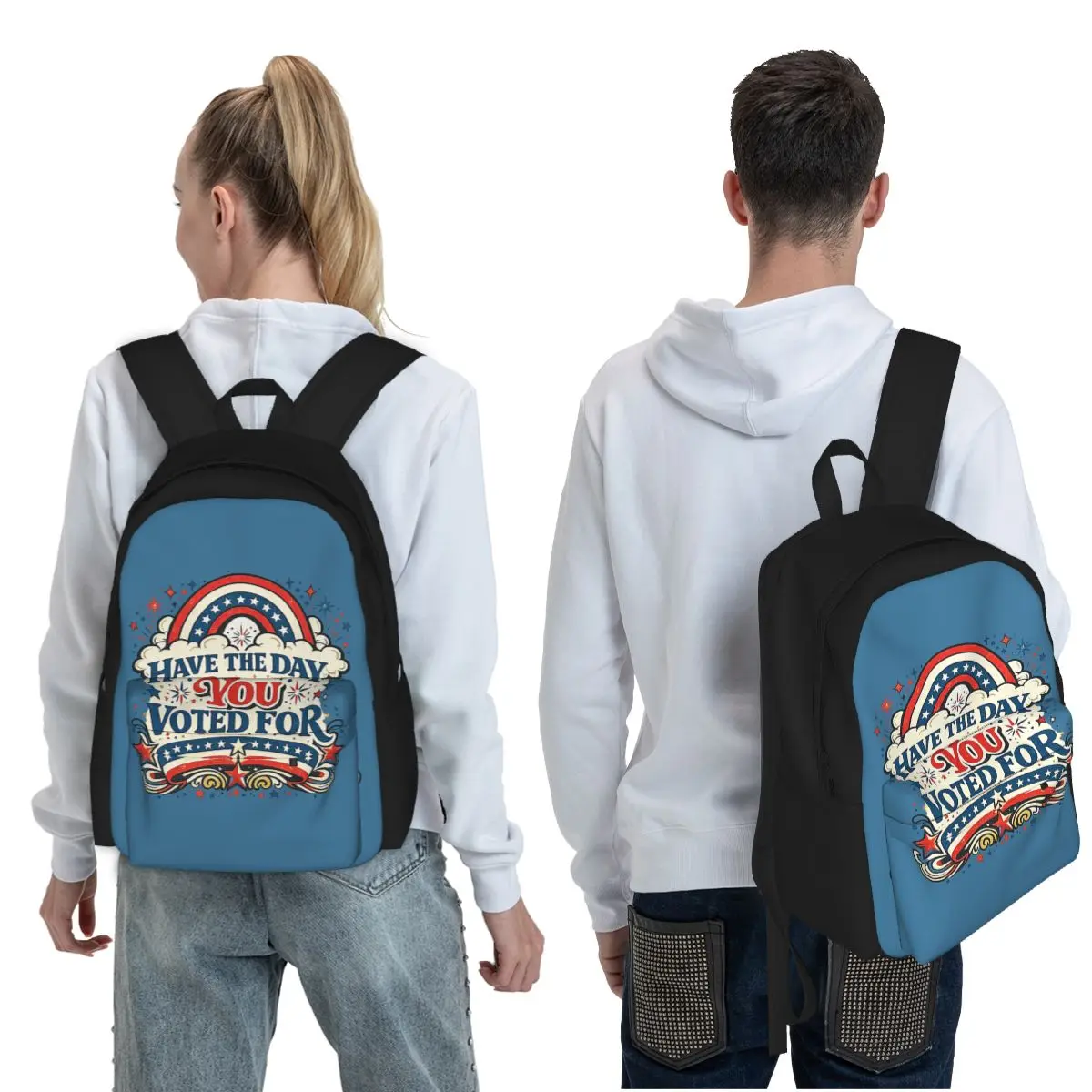 Have The Day You Voted For Student Backpack School Bag Hiking Travel Daypack for Boys Girls Fashion Bookbag Shoulder Bags