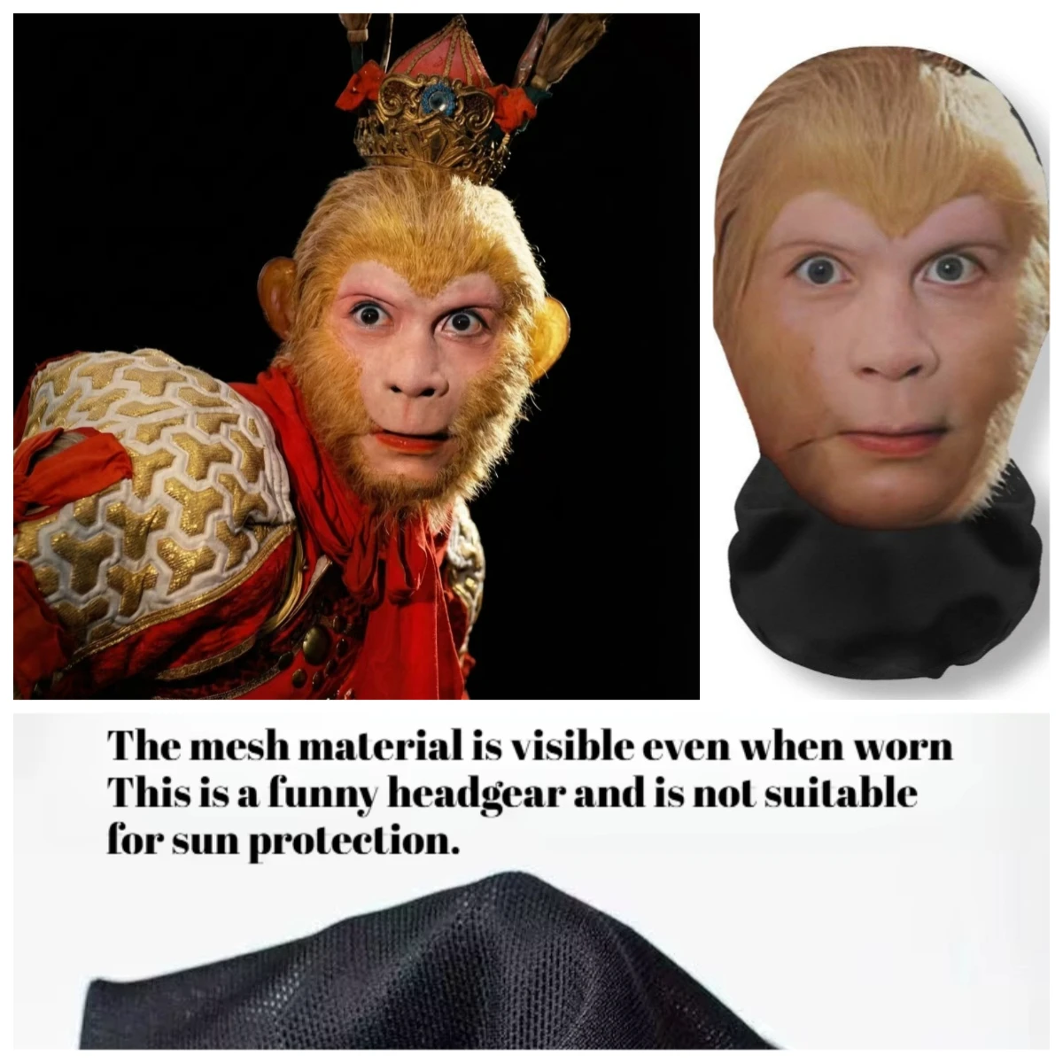 New "Journey to the West" cosplay3D simulation costume headgear, party live streaming decoration mask, funny mesh headgear