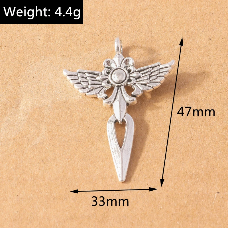 10 Stück Gothic Steampunk Kreuz-Anhänger für Schmuckherstellung, Metallkreuz-Anhänger, DIY-Ohrringe, Halsketten, Bastelbedarf – Detail 3