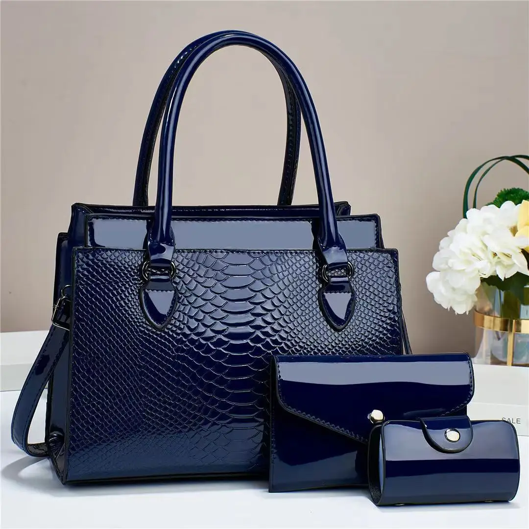 

3 Piece Set PU Leather Women's Bag Fashion Top Quality Crossbody Bag Designer Women Handbag Trendy Women alligator Shoulder Bag