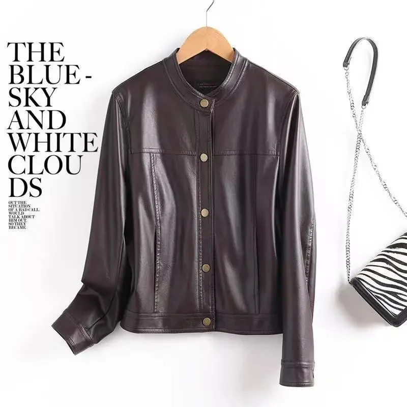 2026 Spring Autumn New Korean Women Pu Leather Jacket Women Short Casual Single-breasted Leather Female Loose Lady Outerwea Top