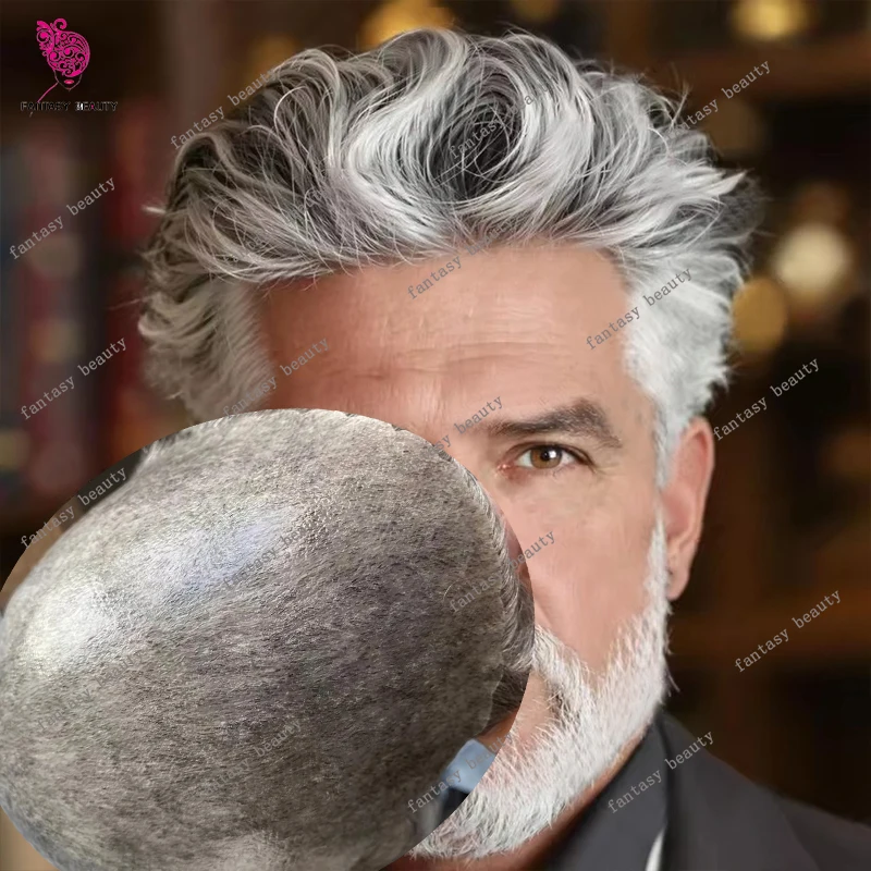 

Мужской парик-система замещения волос 30 мм Wave 1b80 1b65: белый, серый, черный, натуральный ресурс волос, суперпрочный, тонкий, коричневый, на полиуретановой основе, с имитацией кожи головы (ManToupee)