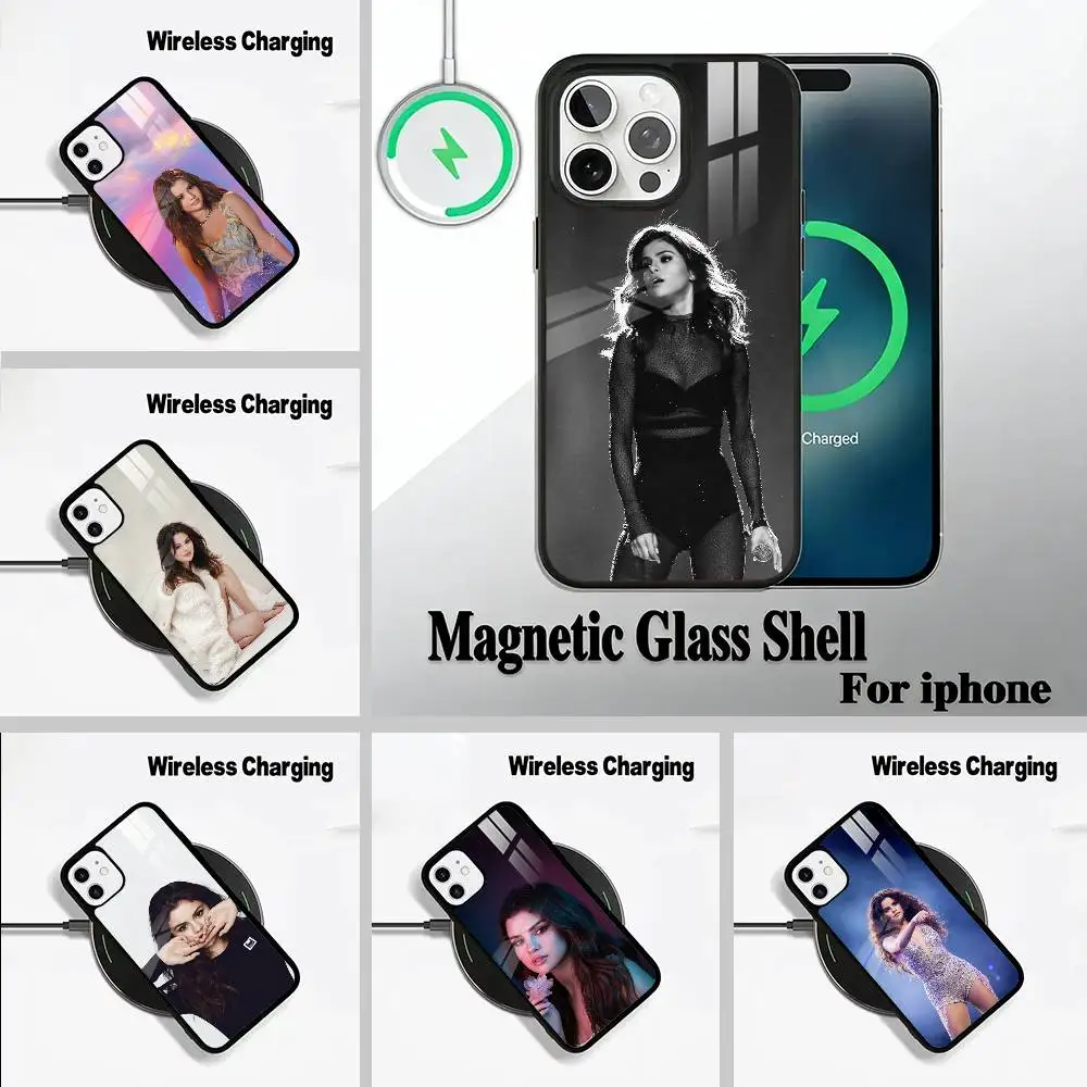 

superstar-Selena- Gomez Wireless charging phone case compatible with iPhone 17/16/15/14/13/12/11