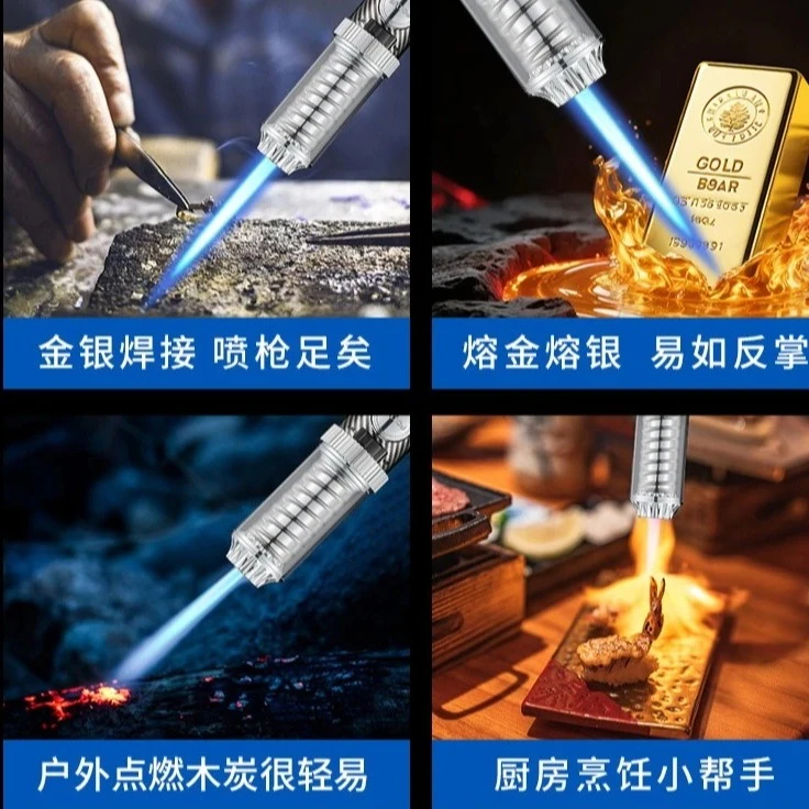 

NEW Windproof Blue Flame Shoots Straight Into The Portable Outdoor High-temperature BBQ Grill Cigar Accessories