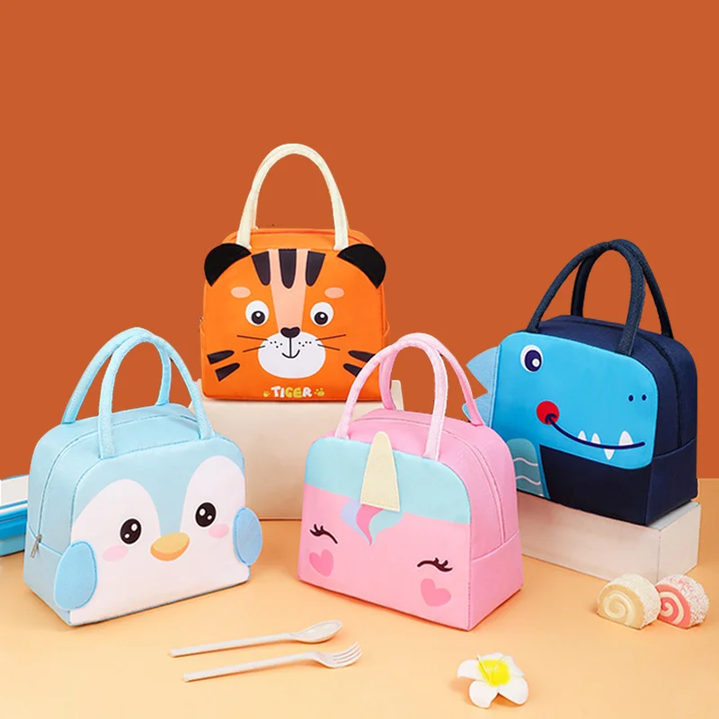 Lunch Bags Insulated Bento Bags Cute Animal Lunch Tote Bag Small Cooler Bags Reusable Cartoon Lunch Box Bag for Work Picnic