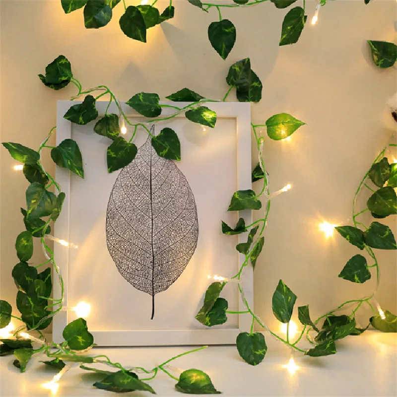 Simulation Green Dill LED String Lights for Wedding Birthday Party Home Garden Decoration Artificial Plant Garland Night Light