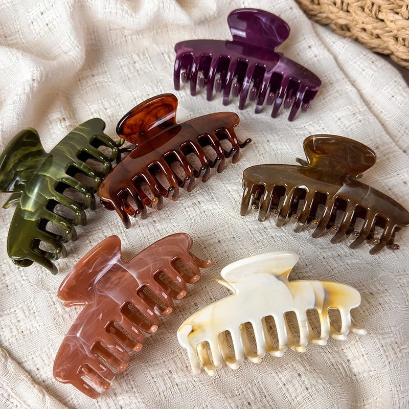 Early Autumn Vintage Geometry Hair Claw Women Temperament  Hairpin Shark Clips Crab Barrettes Female Fashion Versatile Headdress