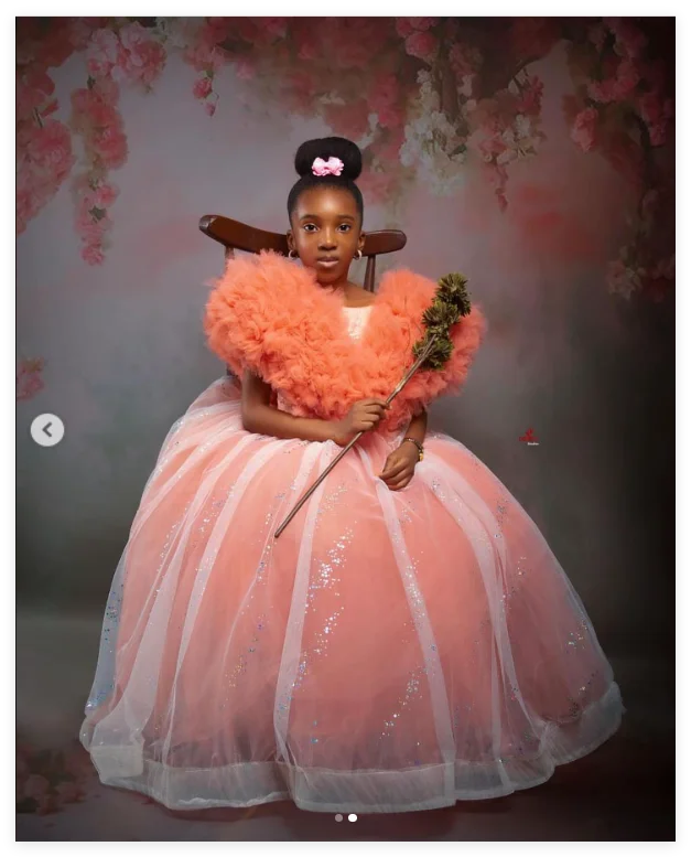 Customized Peach Pink Ruffles Flower Girl Dresses Princess Beading Baby Girls First Birthday Party Pageant Dress For Wedding
