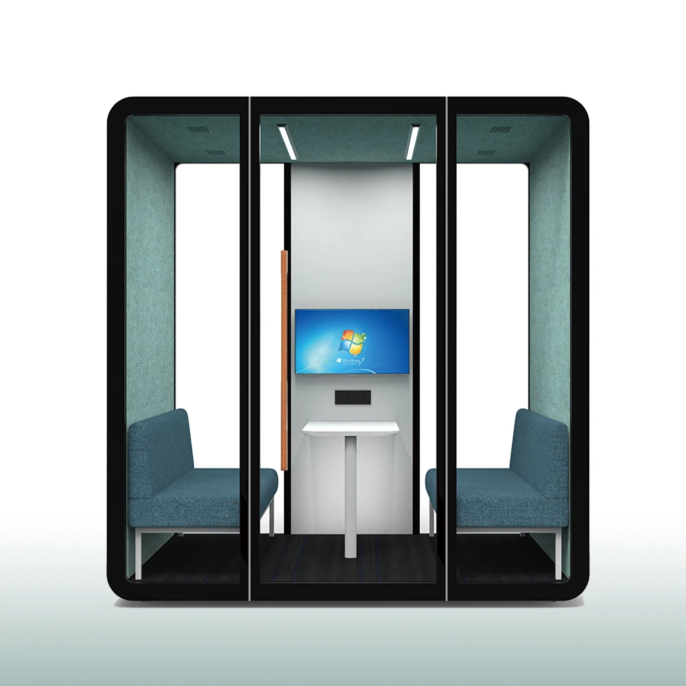 Mobile Soundproof Room 6-Person Silent Pod Private Soundproof Conference Room for Productive Teamwork Space Office