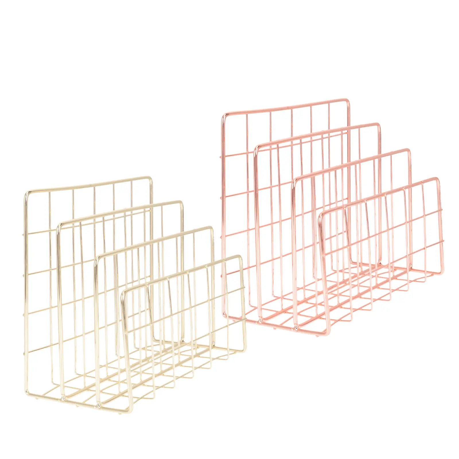 Metal Desktop File Sorter with 3 Slots for Letters, Bills, Magazines – Office & Home Paper Organizer