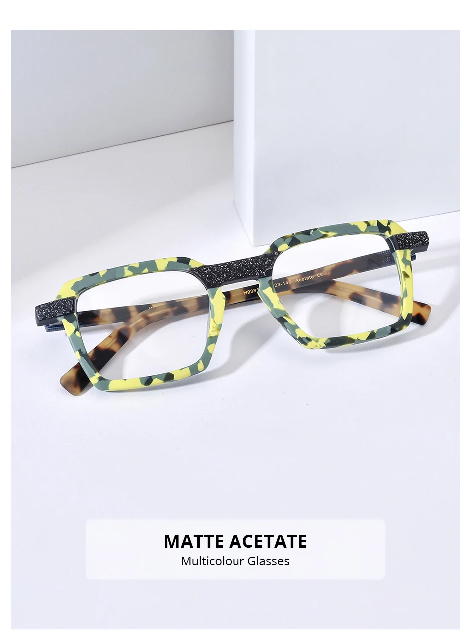 HEPIDEM Matte Acetat Brille Rahmen Männer Marke Design Quadratische Brillen Frauen Japanische Handgemachte Brille Johnny Depp Brillen 9381 – Detail 1