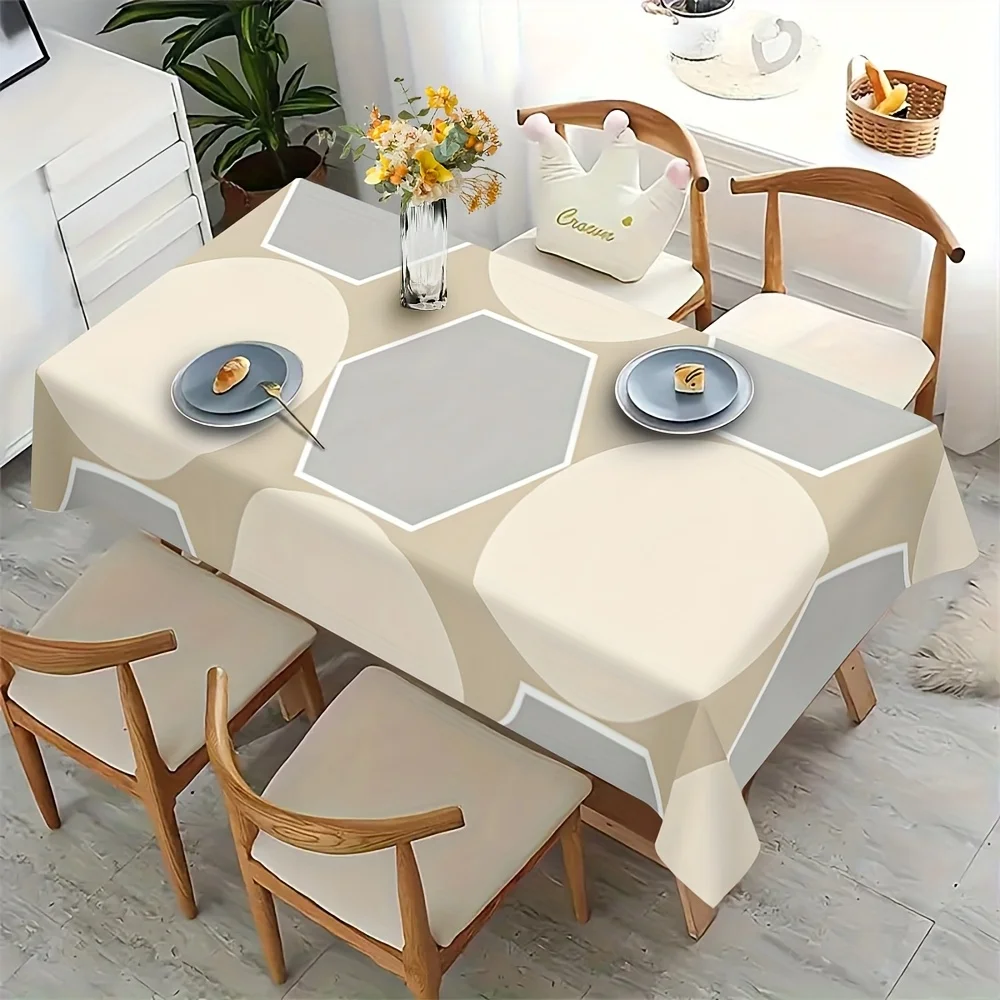 Simple stitched geometric pattern tablecloth - suitable for picnics, camping, and weddingszyc