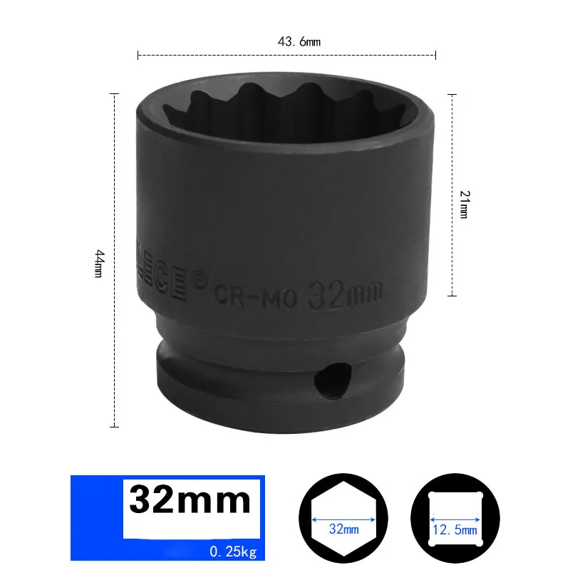 Imagem -05 - Curto Impacto Torx Soquete Metric Drive 12-point Plum Blossom Air Sockets Cabeça 38 mm Comprimento Cr-mo Soquete Pneumático