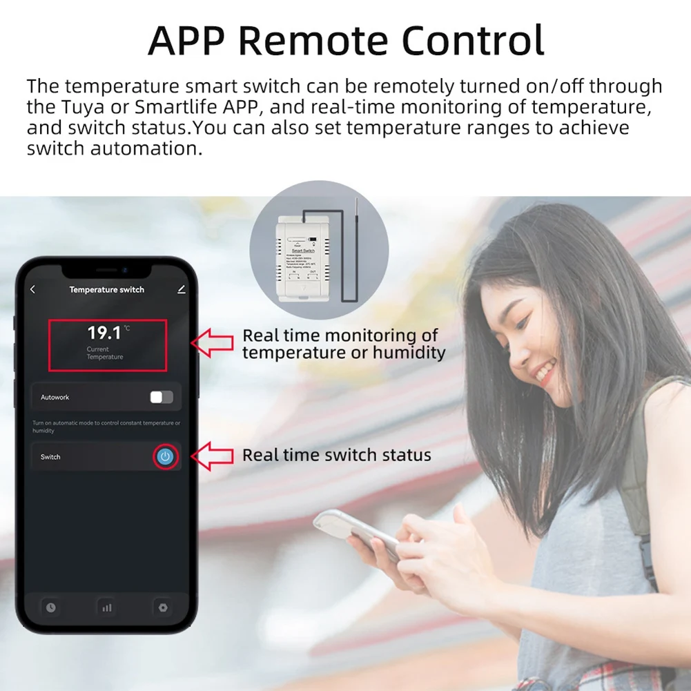 

【B89E】Tuya Zigbee Температурный переключатель 16A Умный беспроводной термостат с датчиком температуры 2 м поддерживает голосовое управление