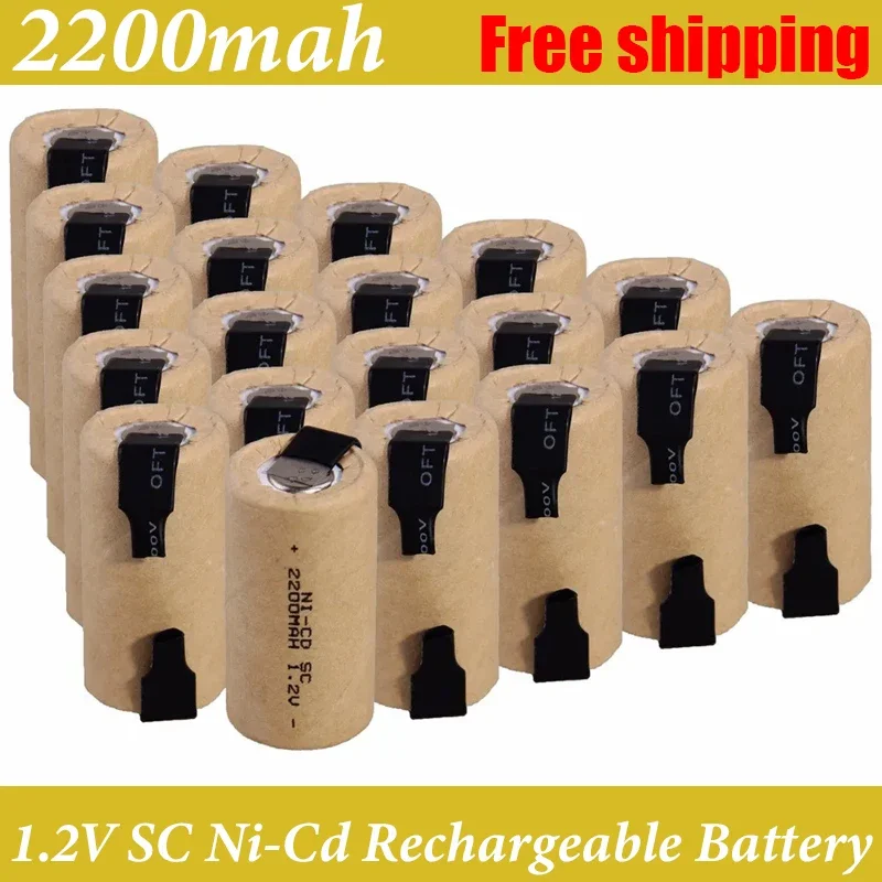 2200mAh HighQuality SC Nickel Cadmium Battery 1.2V Rechargeable Battery with Cordless Drill for Bosch Hitachi Dewalt Power Tools