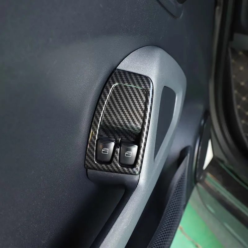

ABS Carbon Fiber For 2010-15 Mercedes-Benz Smart 451 Fortwo Car Door Glass Lift Button Frame Decorative Sticker Car Accessories
