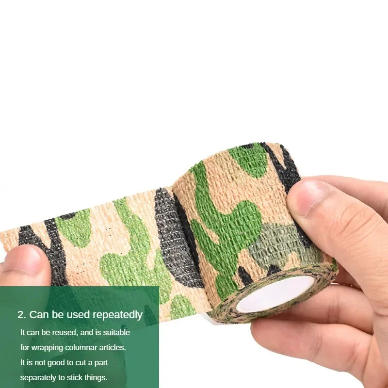 Elastic respirável não-tecido Camuflagem Bandage, Outdoor Camping primeiros socorros suprimentos, Tornozelo dedo entorse ferida Bind Up Band Aid