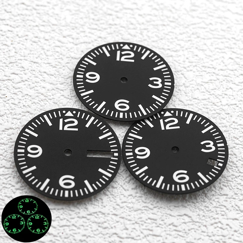 28.5mm Dial C3 Green Luminous Dial Fit SKX007 6105 SRPD Tuna Monster Turtle Watch Case for 4R 7s26 NH35 Movement Men Watches