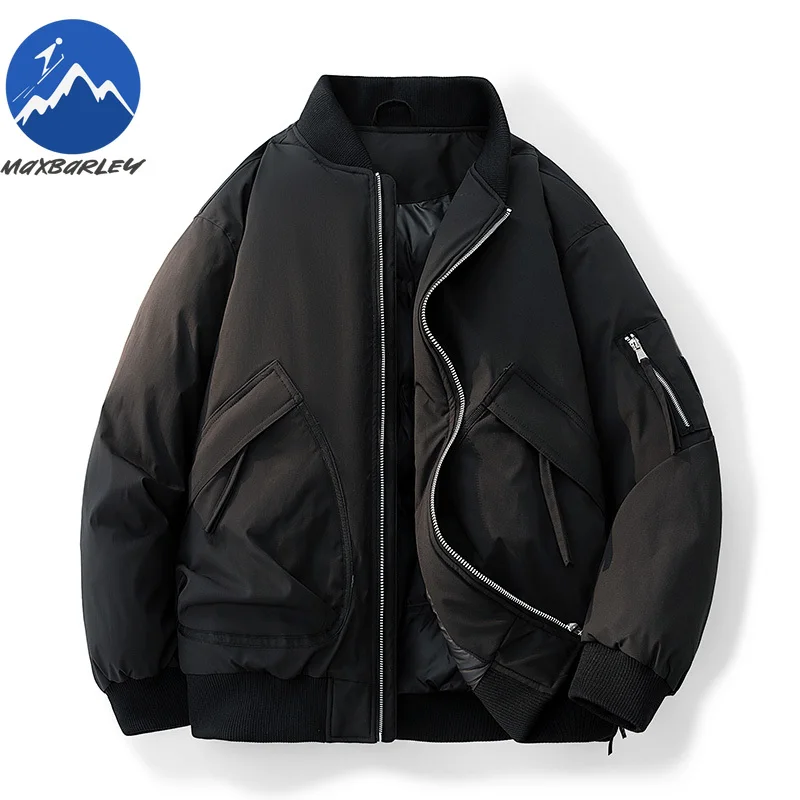 ブランドメンズパッド入りジャケット快適な韓国スタイル軽量コットンコートクラシック野球襟厚く暖かい冬のライディングジャケット