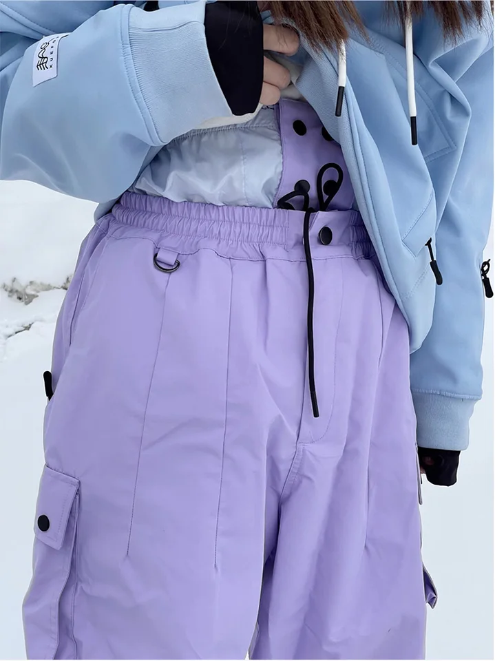 5 定価3.9万 パーリーゲイツ 防水 防寒 スノーウエア パンツ スノボ 男女兼用 アウトドア 防風 防水 暖かい バイオレット スノーパンツ