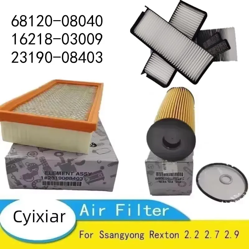 Filtro de aire Filtro de aceite Filtro de aire interior para Ssangyong Rexton 2.2 2.7 2.9 6812008040 1621803009 2319008403