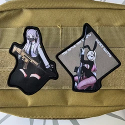Cartoon Tactical Beauty Morale Tactical Patches for Clothing Printed Hook and Loop Patch Military Backpack Sticker