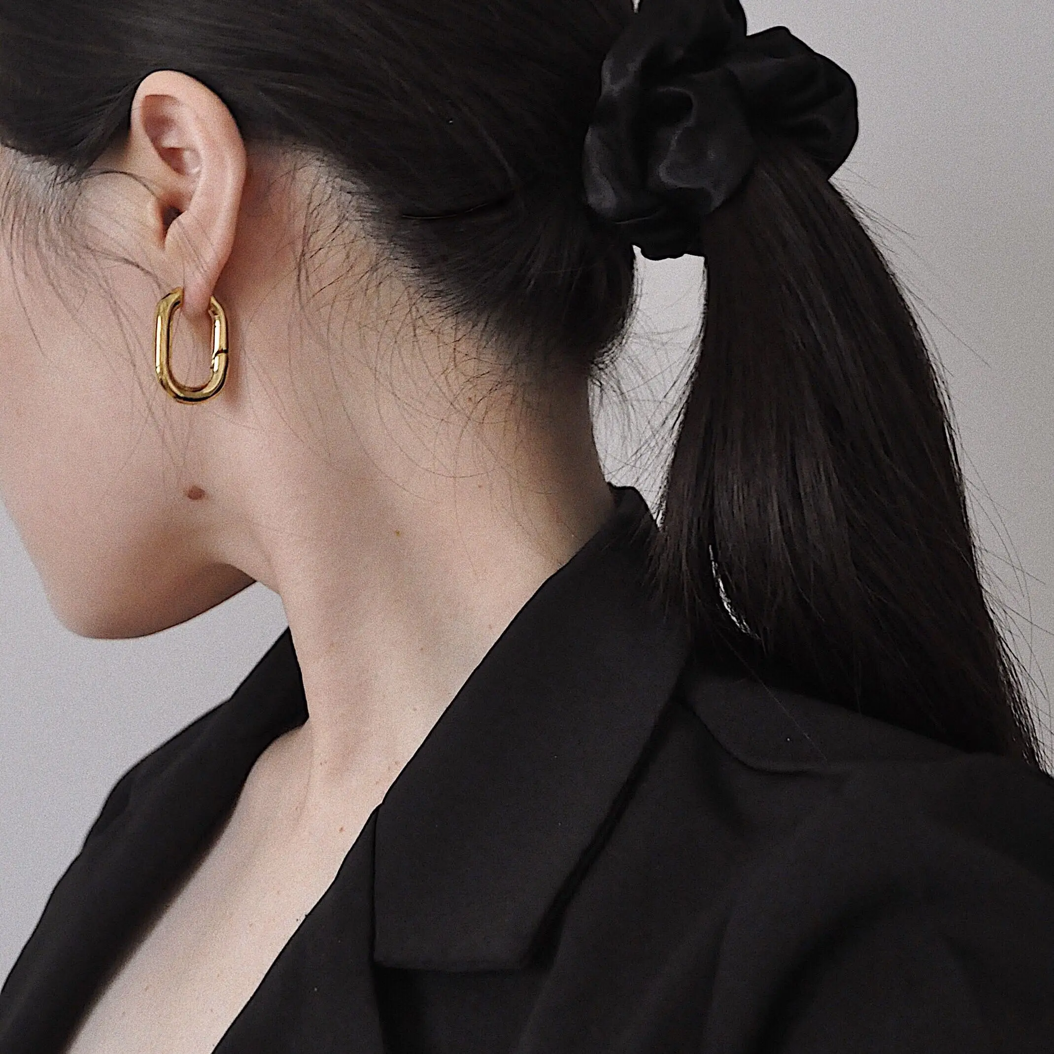 Brass Geo Irregular Stud Earring Statement Women Jewelry Punk Party Gown Brincos T Show Runway Rare Korean Japan Style INS