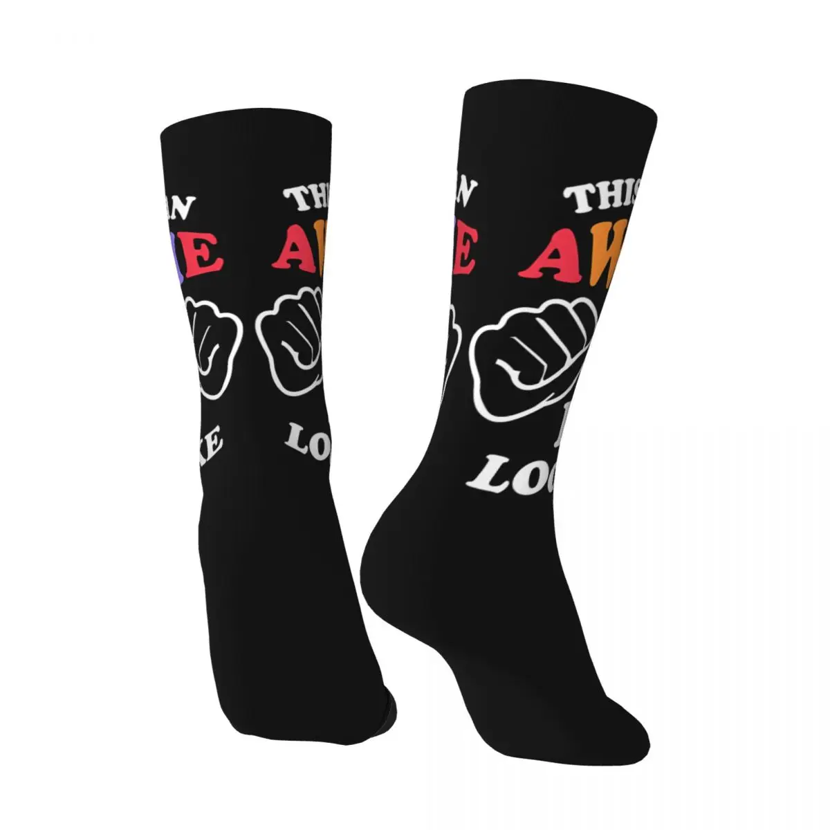 Happy Men's Socks Neat Retro Harajuku This is What An Dad Looks Like Hip Hop Novelty Seamless Crew Crazy Sock Gift Printed