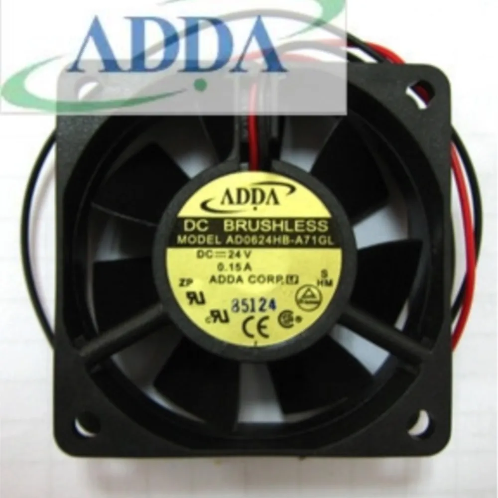 Для ADDA AD0624HB-A71GL 6025 6 см 60 мм DC 24V 0.15A 2 провода DC бесщеточный осевой сервер инвертор Вентилятор охлаждения