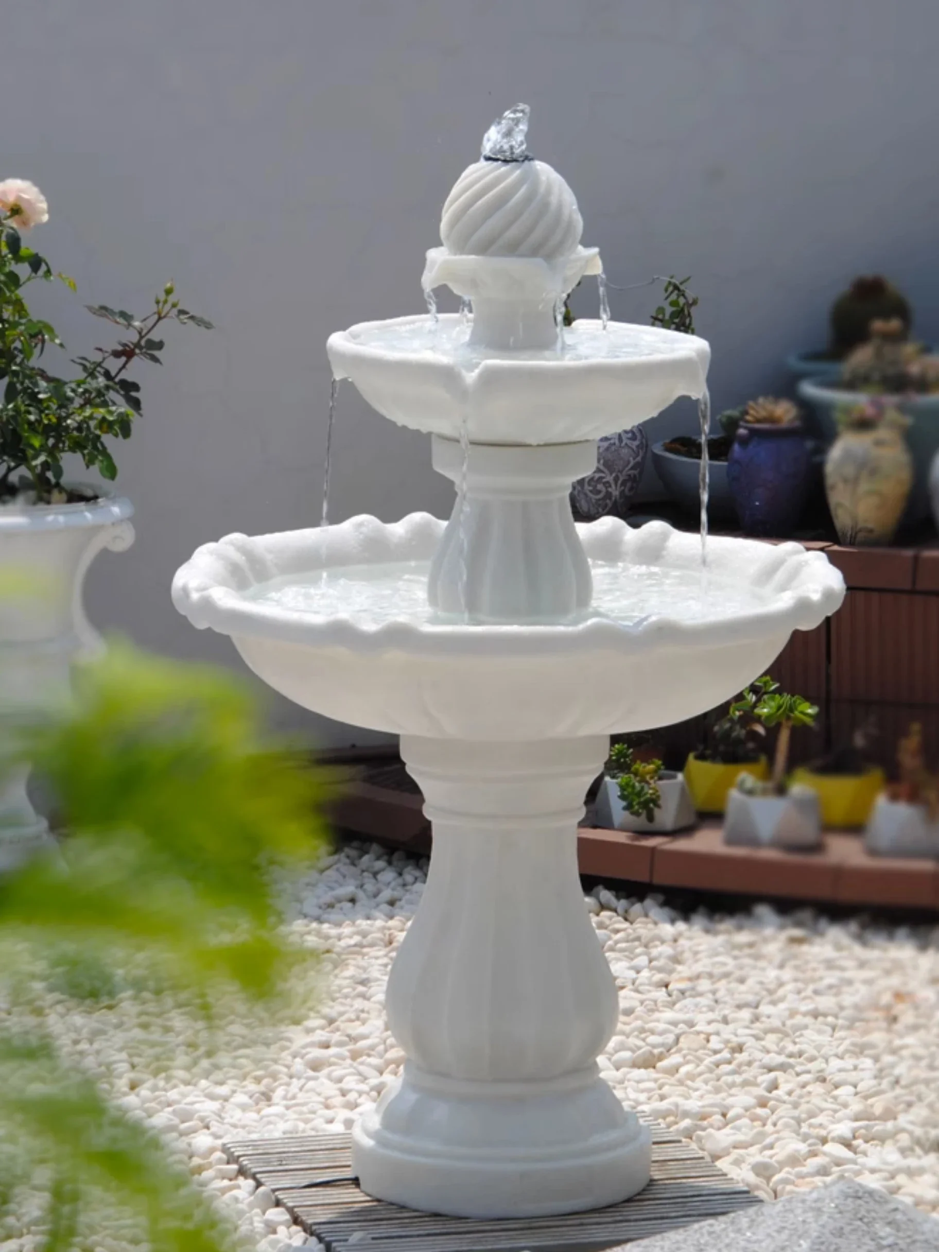 European Garden Fountain Villa Decorative Solar Landscape Trevi Fountain