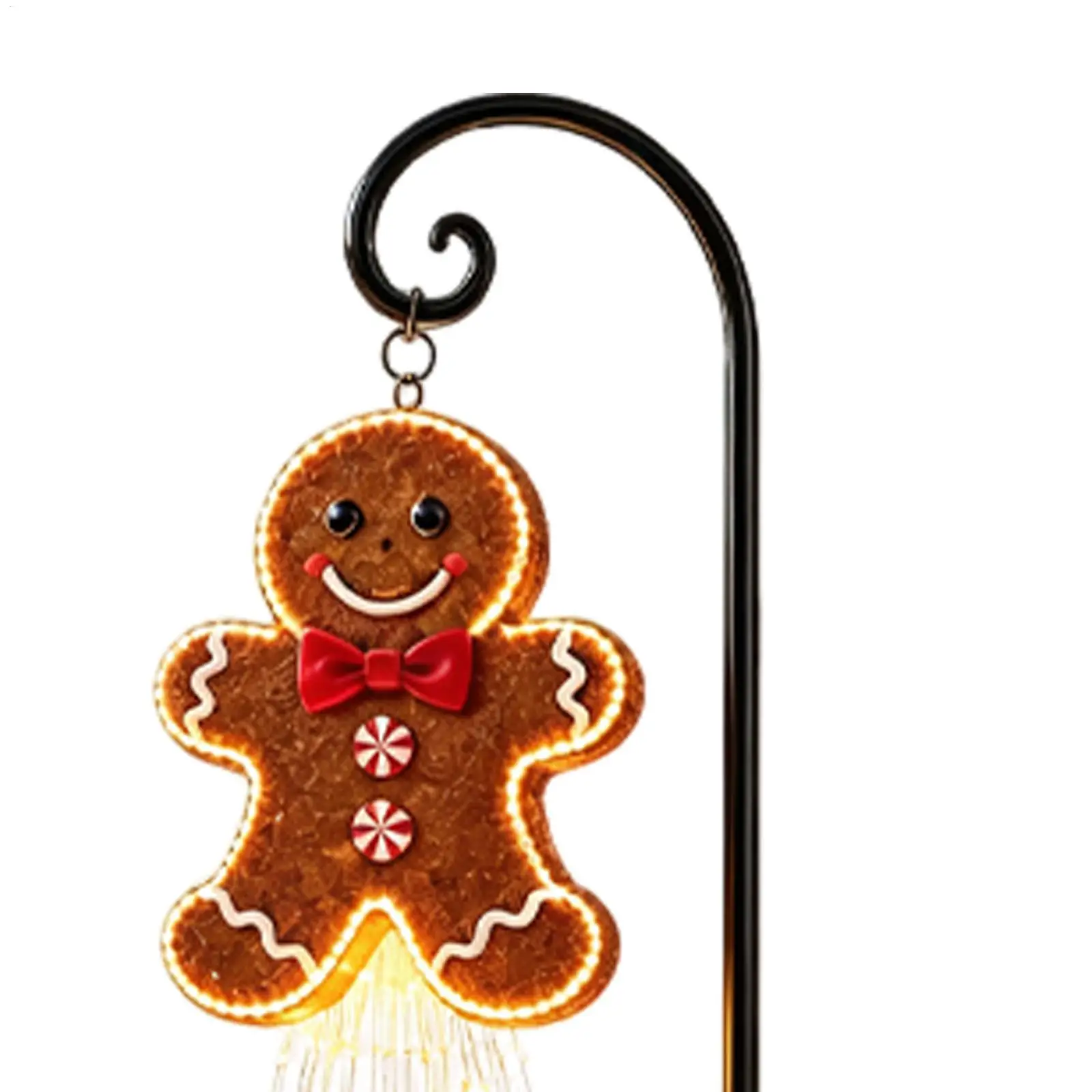 Christmas Solar Stake Lights Gingerbread Man Yard Lighting Solar-Powered Path Light For Homeowners Gardeners Landscapers Pathway