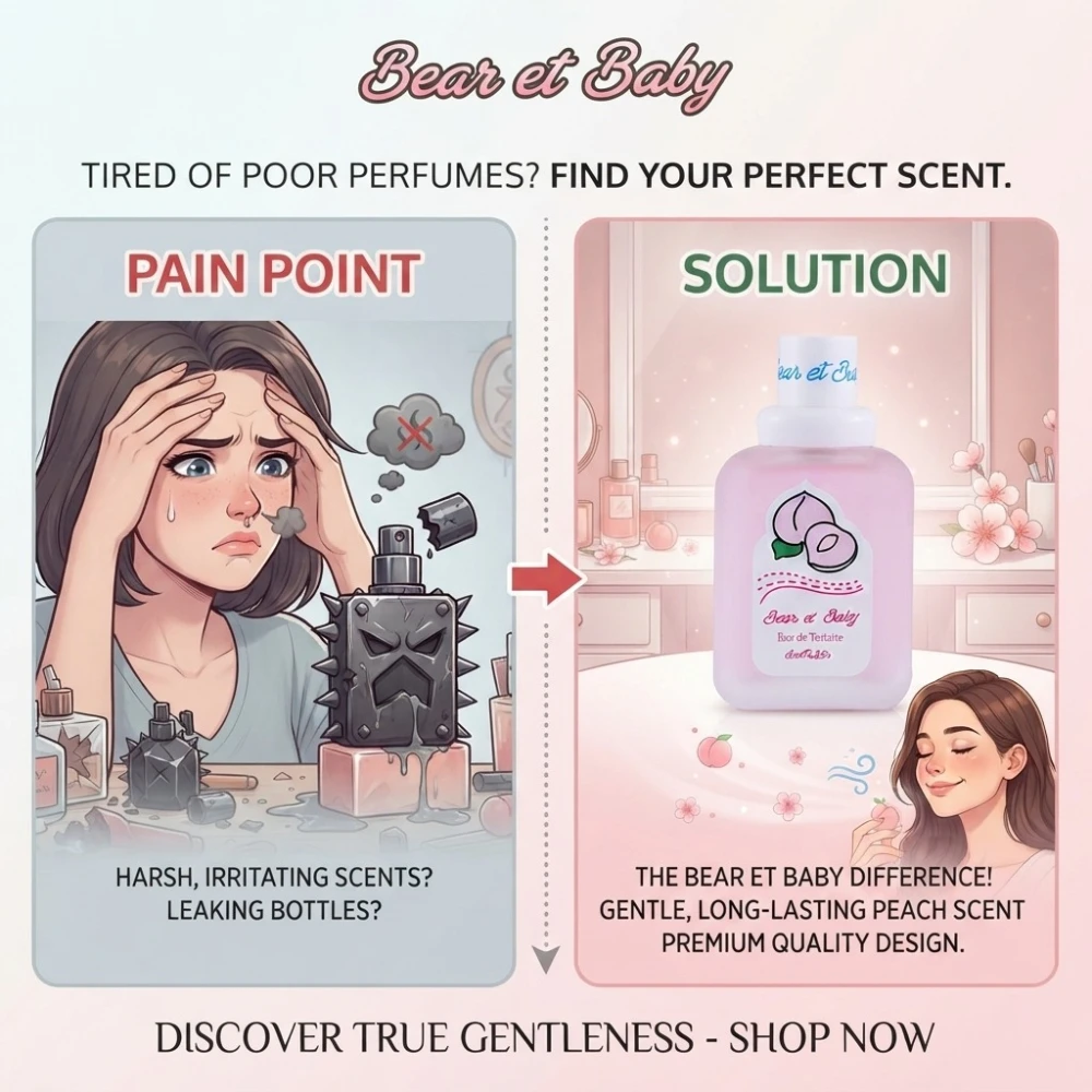 50ML Baby Bear Series Women's Perfume Long Lasting Fragrance Peach Pomegranate Orange Milk Ice Cream Fresh Not Cloying Sweetness - view 3