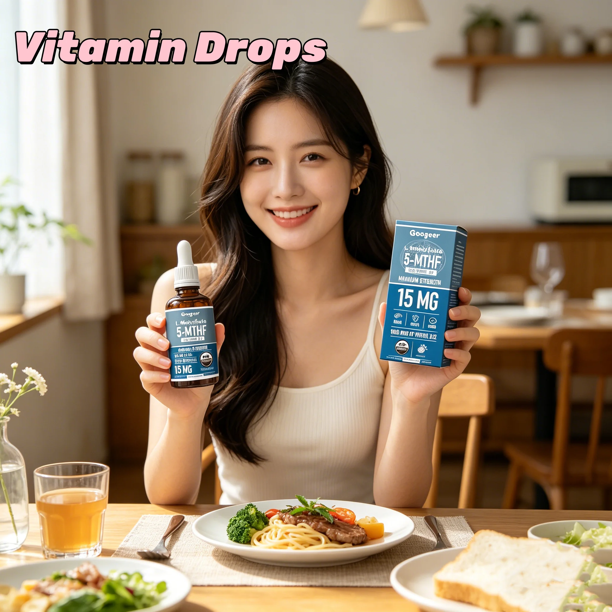 GOOGEER Natural Organic Multivitamin Drops Vitamin B C D Complex Balance Nutrition Enhance Immunity Body Care Supplement