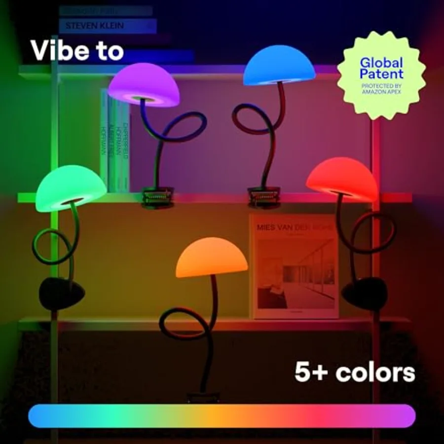 Shroommate Dorm Room Essential Clip On Bed Light - Headboard and Bedside Table Lamp, Flexible Reading Lamp, Night Light for Nur view 3